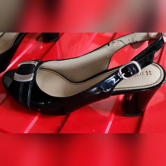 Naturalizer N5 Comfort black peep toe slingback heels - Picture 3 of 16